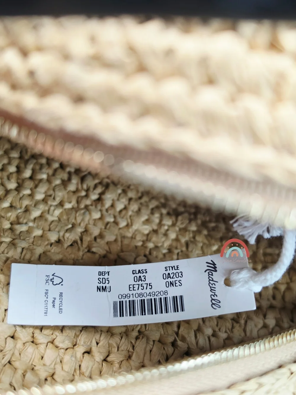 Madewell The Camren Gathered Shoulder Bag in Natural Straw and Leather Trim - Picture 12 of 16